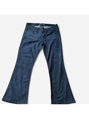 Y2K low rise flare jeans in navy blue #flare